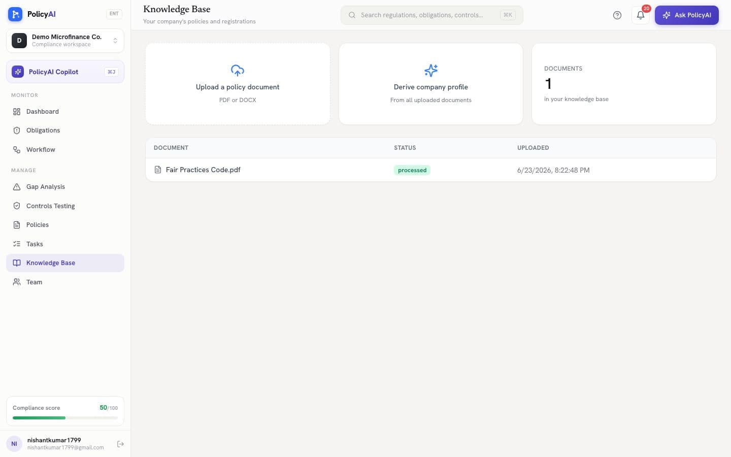 Knowledge Base document library